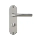 Colours Ayen Satin Nickel effect Steel Straight Bathroom Door handle (L)120mm, Pair