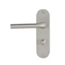 Colours Ayen Satin Nickel effect Steel Straight Bathroom Door handle (L)120mm, Pair