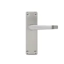 Colours Arsk Satin Nickel effect Steel Straight Latch Door handle (L)101mm, Pair