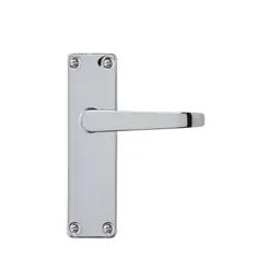 Colours Arsk Polished Chrome effect Steel Straight Latch Door handle (L)101mm, Pack of 3