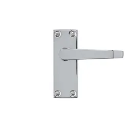 Colours Arsk Polished Chrome effect Steel Straight Latch Door handle (L)101mm, Pair