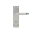 Colours Arsk Satin Nickel effect Steel Straight Bathroom Door handle (L)101mm, Pair