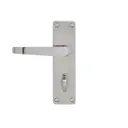 Colours Arsk Satin Nickel effect Steel Straight Bathroom Door handle (L)101mm, Pair