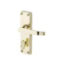 Colours Arsk Polished Brass effect Steel Straight Bathroom Door handle (L)101mm, Pair