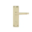 Colours Arsk Polished Brass effect Steel Straight Bathroom Door handle (L)101mm, Pair