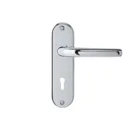 Colours Soure Polished Chrome effect Aluminium Straight Lock Door handle (L)125mm, Pair