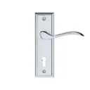 Colours Sennen Polished Chrome effect Aluminium Scroll Lock Door handle (L)105mm, Pair