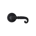 Colours Plélo Matt Black Cast iron Scroll Latch Push-on rose Door handle (L)125mm, Pair