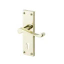 Colours Nehou Polished Brass effect Zamac Scroll Lock Door handle (L)96mm, Pair