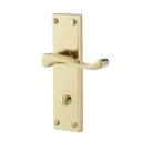Colours Nehou Polished Brass effect Zamac Scroll WC Door handle (L)96mm, Pair