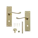 Colours Nehou Polished Brass effect Zamac Scroll WC Door handle (L)96mm, Pair