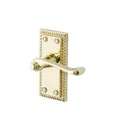 Colours Louga Polished Brass effect Zamac Scroll Latch Door handle (L)92mm, Pack of 3