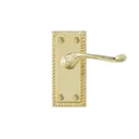 Louga Polished Brass effect Zamac Scroll Latch Door handle (L)92mm, Pair