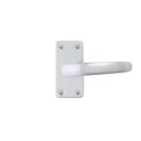 Colours Abla Silver effect Aluminium Straight Latch Door handle (L)110mm, Pair