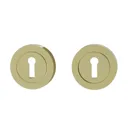 Colours Polished Brass effect Zamac Door escutcheon (Dia)52mm, Pack of 2
