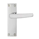 Abla Polished Chrome effect Aluminium Latch Door handle (L)109mm, Pair