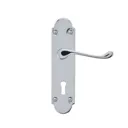 Colours Beja Polished Chrome effect Steel Scroll Lock Door handle (L)96mm, Pair