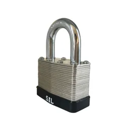 Smith & Locke Laminated Steel Cylinder Open shackle Padlock (W)40mm, Pack of 3