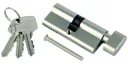 Smith & Locke Nickel effect Brass Single Euro Thumbturn Cylinder lock, (L)70mm (W)33mm