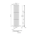 Blyss Faringdon Vertical Designer Radiator, Anthracite (W)452mm (H)1800mm
