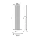 Blyss Thorpe Vertical Designer Radiator, Anthracite (W)400mm (H)1800mm