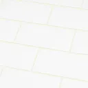 Trentie White Gloss Metro Ceramic Wall Tile, Pack of 40, (L)200mm (W)100mm