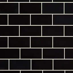 Trentie Black Gloss Metro Ceramic Wall Tile, Pack of 40, (L)200mm (W)100mm