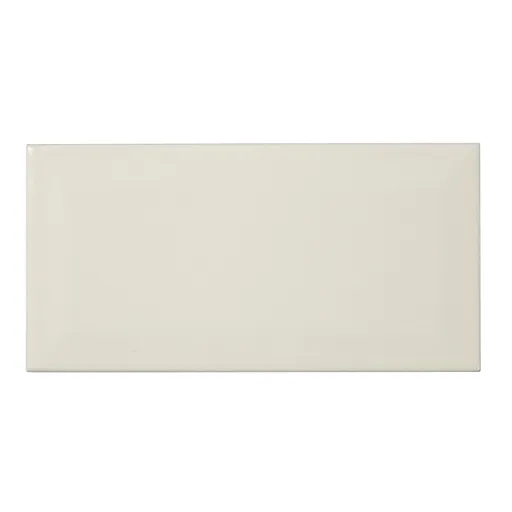 Trentie Ivory Gloss Metro Ceramic Wall Tile, Pack of 40, (L)200mm (W)100mm