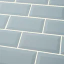 Trentie Blue Gloss Metro Ceramic Wall Tile, Pack of 40, (L)200mm (W)100mm