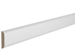 Self-adhesive Smooth White MDF D-Shape Softwood Moulding (L)2.4m (W)30mm (T)6mm 0.31kg