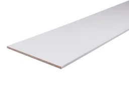 White Square edge Chipboard Furniture board, (L)2.5m (W)300mm (T)16mm