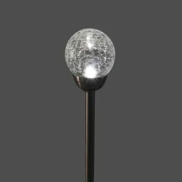 Silver Silver effect Crackled ball Solar-powered LED Outdoor Spike light