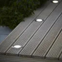 Blooma Flax Brushed Silver effect Mains-powered Neutral white LED Round Decking light