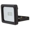 Gloss Black Mains-powered LED Outdoor Flood light 600lm