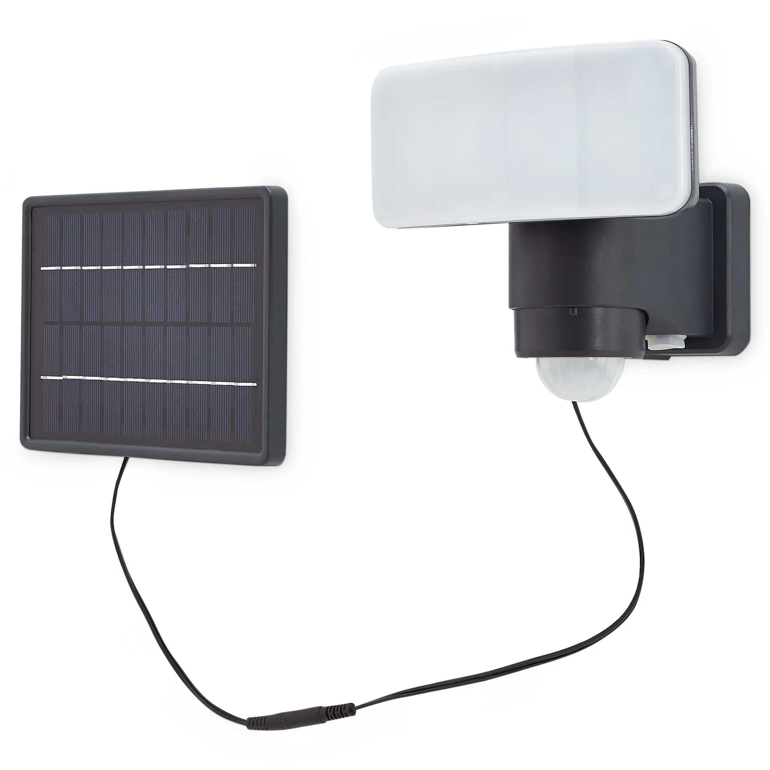 Blooma Kenora Matt Charcoal Solar-powered LED PIR Outdoor Flood light
