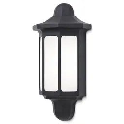 Blooma Dunham Matt Black Mains-powered LED Outdoor Lantern Wall light 580lm