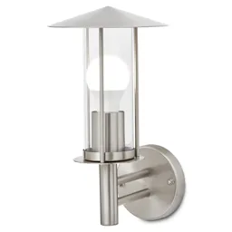 Blooma Chignik Silver effect Mains-powered Halogen Outdoor Lantern Wall light