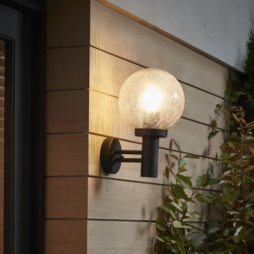 Blooma Sherbrooke Matt Black Mains-powered Halogen Outdoor Wall light