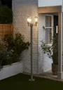 Blooma Chignik Silver effect Mains-powered 3 lamp Halogen Post lantern (H)2000mm