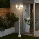 Blooma Varennes Matt White Mains-powered 3 lamp Halogen 4 faces Lamp post (H)2080mm