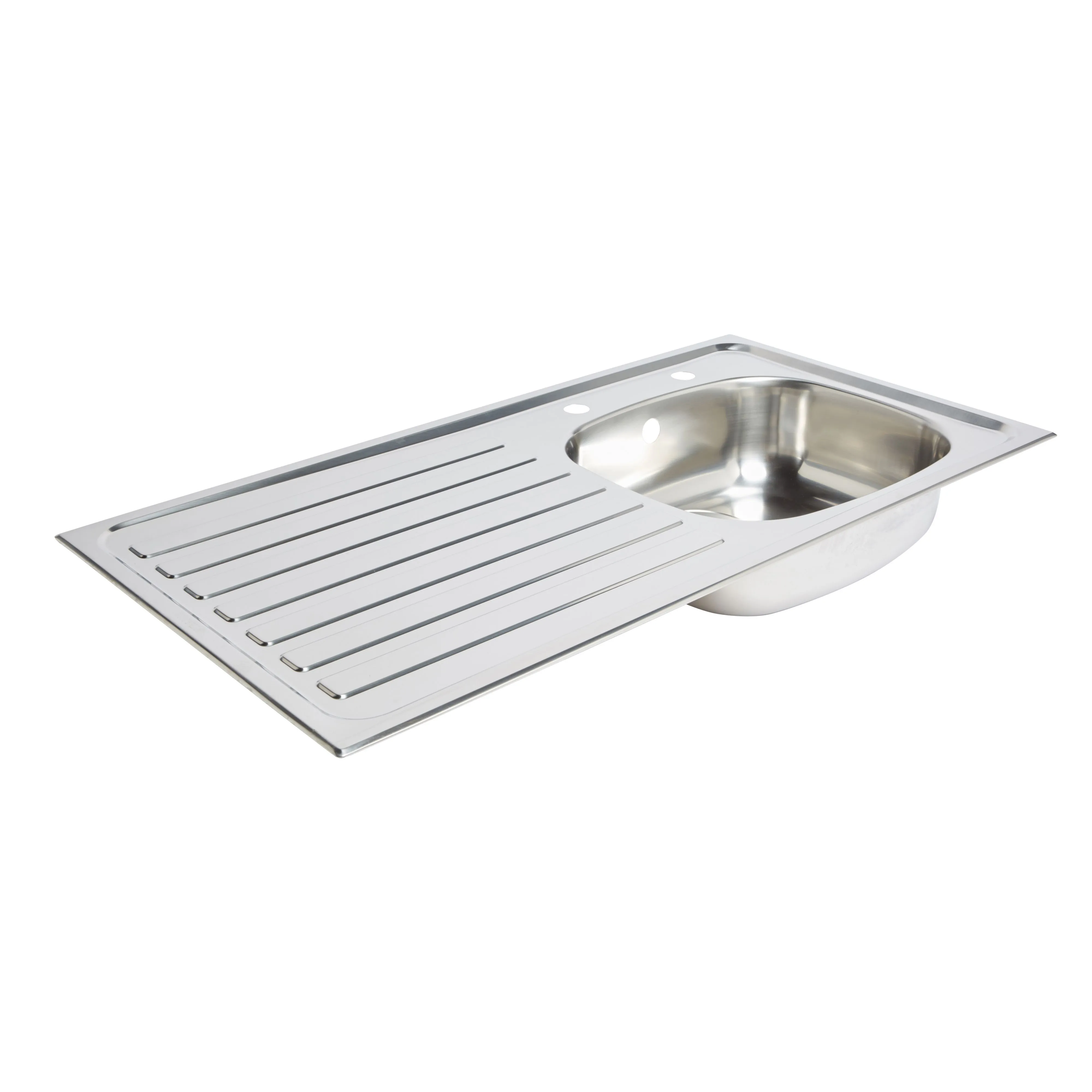 Utility Polished Stainless steel 1 Bowl Sink & drainer LH