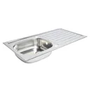 Utility Polished Stainless steel 1 Bowl Sink & drainer