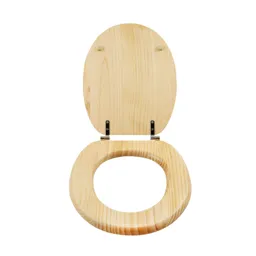 Cooke & Lewis Levanto Natural Pine effect Bottom fix Standard close Toilet seat