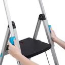 Mac Allister 3 tread Aluminium Foldable Step stool (H)1.1m