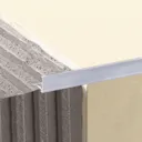 Diall Gloss 10mm Straight Aluminium External edge tile trim