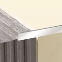 Diall Gloss Chrome effect 8mm Straight Aluminium External edge tile trim