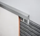 Diall Gloss Chrome effect 8mm Straight Aluminium External edge tile trim