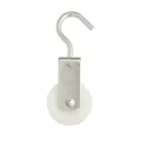 Diall Zinc-plated White Single wheel Pulley, (Dia)40mm