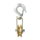 Diall Zinc-plated Yellow & zinc-plated Single wheel Pulley, (Dia)80mm