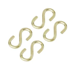 Diall Brass-plated Steel S-hook, Pack of 4